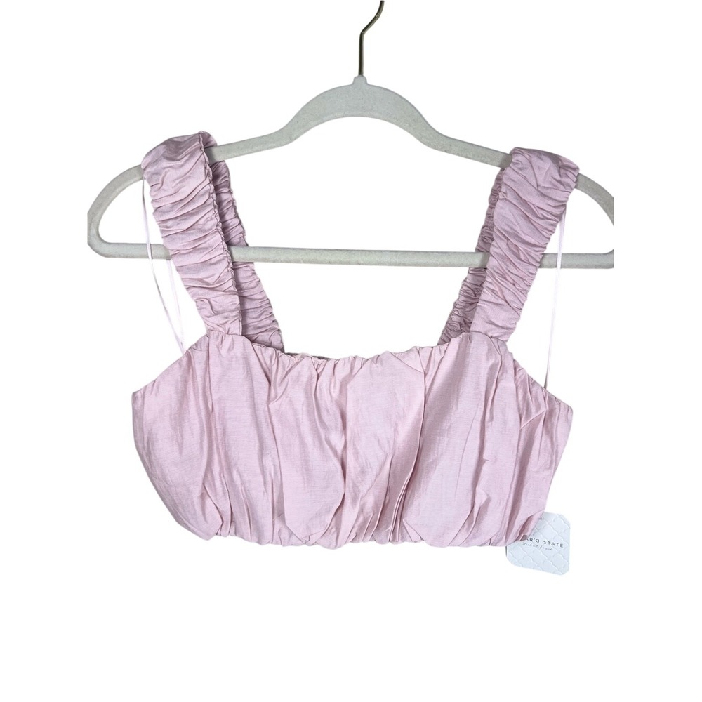 Altar'd State Pink Ruched Cropped Tank Top NWT Small